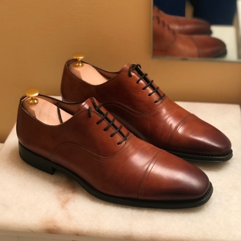 Magnanni Cap Toe Brown Derby